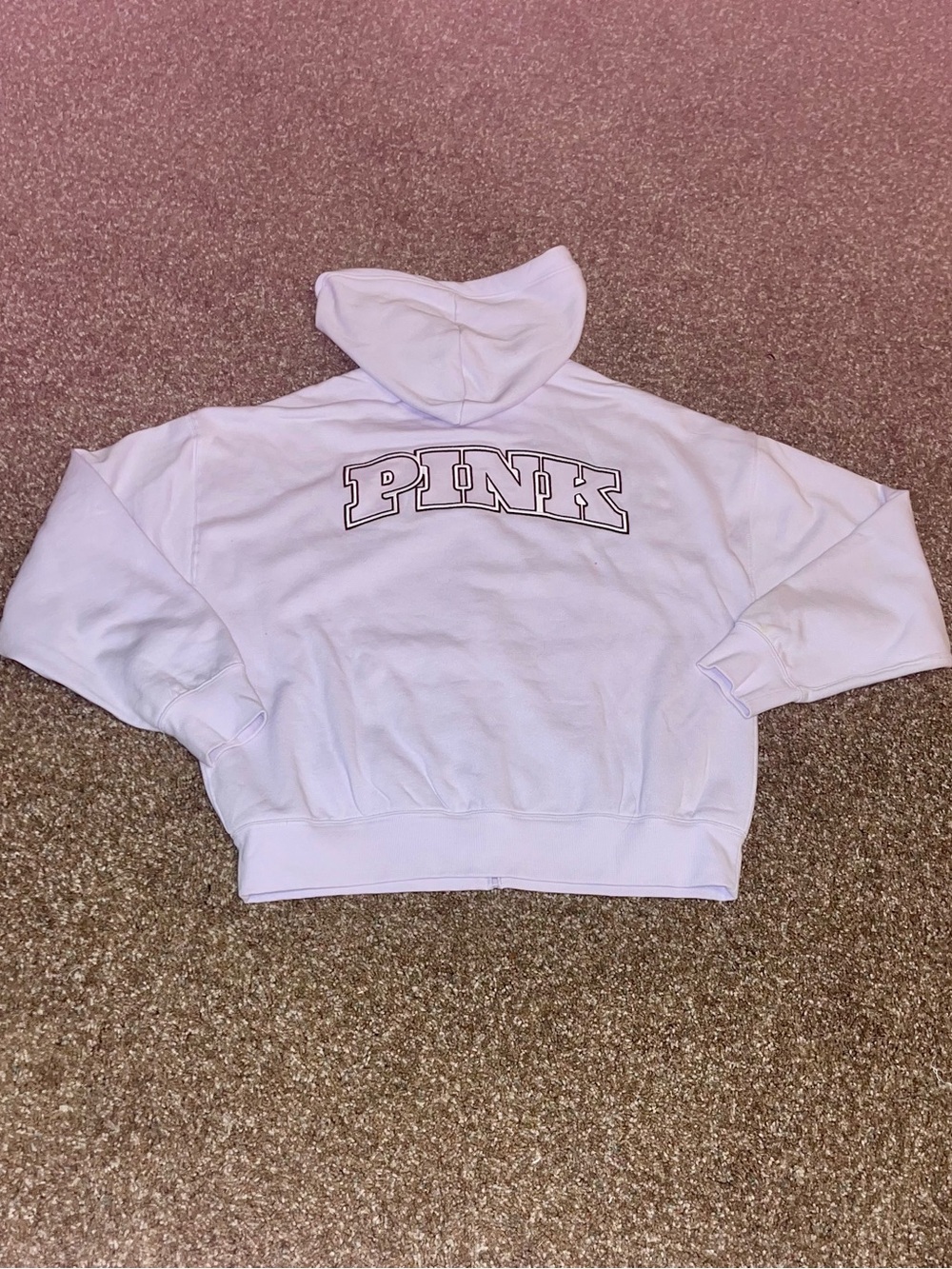 PINK VS Campus Full Zip Hoodie  Light Lavender M NWT